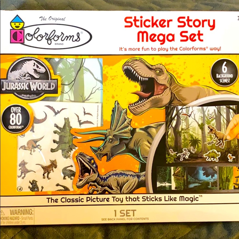 🌱Colorforms Jurassic World Sticker Mega Dinosaurs